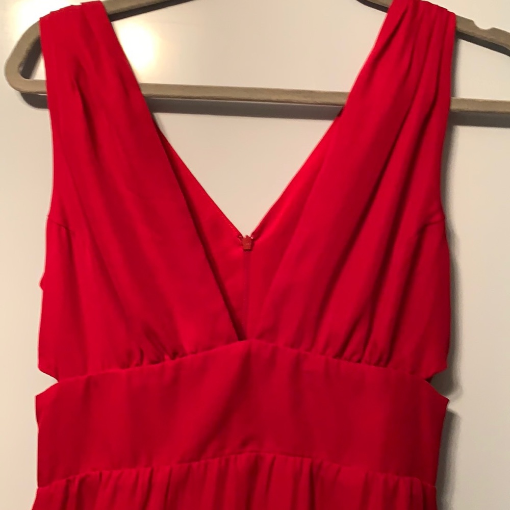 Red silk dress with cutouts from Anthropologie, NWT, Myne, size 0